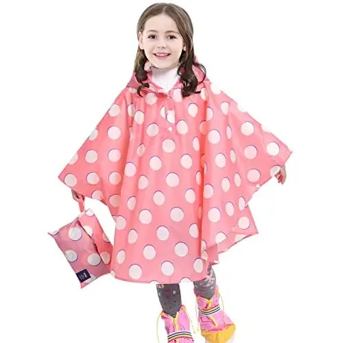 AIWUHE Kids Rain Poncho Cartoon Raincoat Jacket Cute Rain Coat Toddler Boys Girls Rain Cape Light Waterproof Hoodie Outwear 