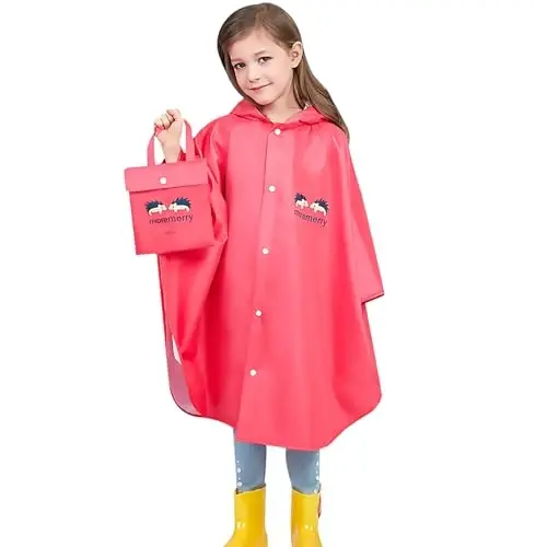 AIWUHE Kids Rain Poncho Cartoon Raincoat Jacket Cute Rain Coat Toddler Boys Girls Rain Cape Light Waterproof Hoodie Outwear - MODAZONE