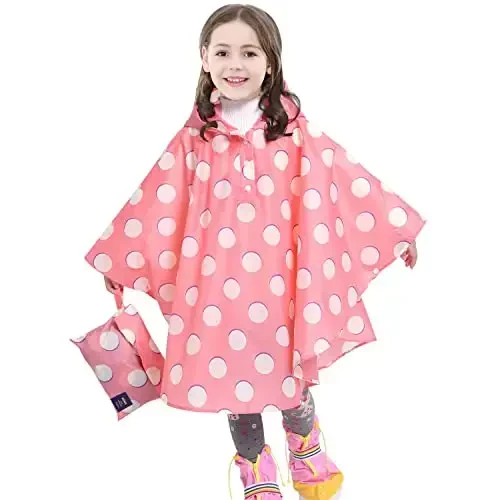 AIWUHE Kids Rain Poncho Cartoon Raincoat Jacket Cute Rain Coat Toddler Boys Girls Rain Cape Light Waterproof Hoodie Outwear - AIWUHE