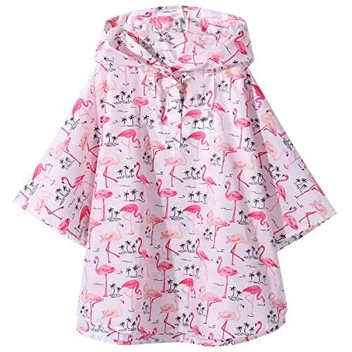 AIWUHE Kids Rain Poncho Cartoon Raincoat Jacket Cute Rain Coat Toddler Boys Girls Rain Cape Light Waterproof Hoodie Outwear - 5