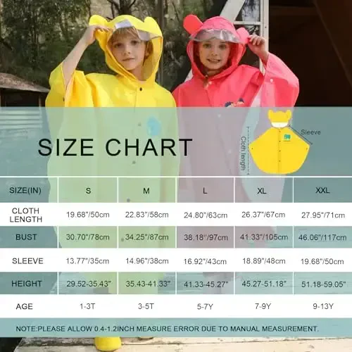 AIWUHE Kids Rain Poncho Multfilm плаш болалар ёмғир пальтоси милый ёмғир пальтоси кичкинтой ўғил болалар қизлар ёмғир плаши енгил сув ўтказмайдиган капюшон устки кийим - 6