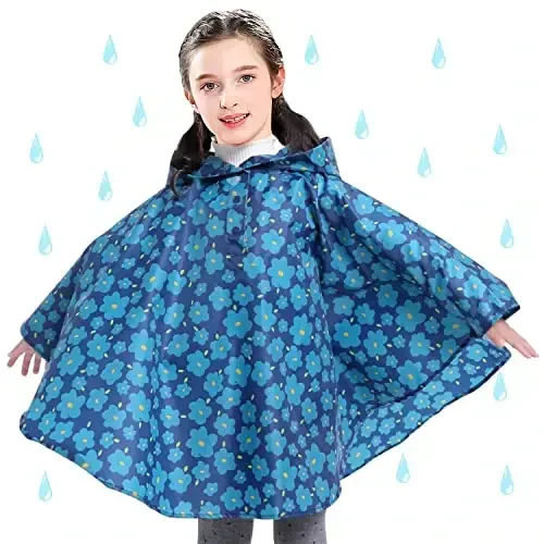 AIWUHE Kids Rain Poncho Multfilm yomg'ir paltosi Kurtka Yoqimli yomg'ir плаши Toddler Boys Girls Rain Cape Yengil suv o'tkazmaydigan Худи кийим - 5