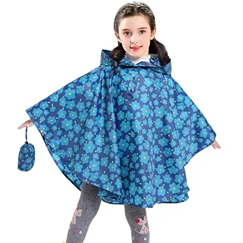 AIWUHE Kids Rain Poncho Multfilm yomg'ir paltosi Kurtka Yoqimli yomg'ir плаши Toddler Boys Girls Rain Cape Yengil suv o'tkazmaydigan Худи кийим - 1
