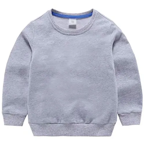 AIWUHE Toddler Boys Girls Solid Pullovers Sweatshirt Long Sleeve T-Shirt Kids Cotton Crewneck Thin Tops 1-8 Years Blouse 