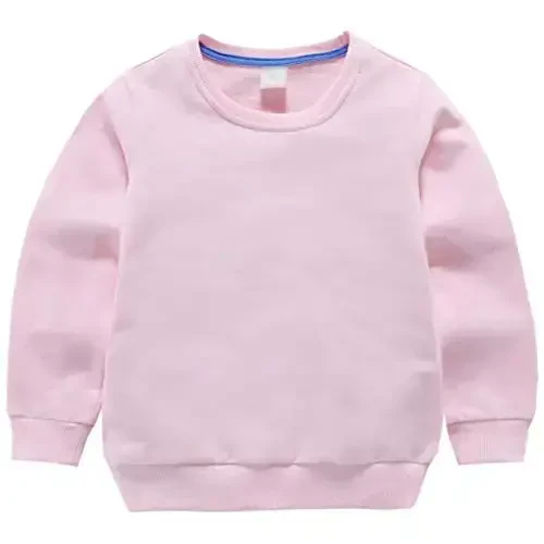 AIWUHE Toddler Boys Girls Solid Pullovers Sweatshirt Long Sleeve T-Shirt Kids Cotton Crewneck Thin Tops 1-8 Years Blouse 