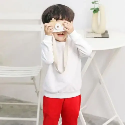 AIWUHE Toddler Boys Girls Solid Pullovers Sweatshirt Long Sleeve T-Shirt Kids Cotton Crewneck Thin Tops 1-8 Years Blouse - 4