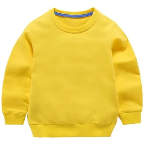 AIWUHE Toddler Boys Girls Solid Pullovers Sweatshirt Long Sleeve T-Shirt Kids Cotton Crewneck Thin Tops 1-8 Years Blouse 