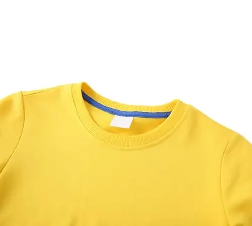 AIWUHE Toddler Boys Girls Solid Pullovers Sweatshirt Long Sleeve T-Shirt Kids Cotton Crewneck Thin Tops 1-8 Years Blouse - 4
