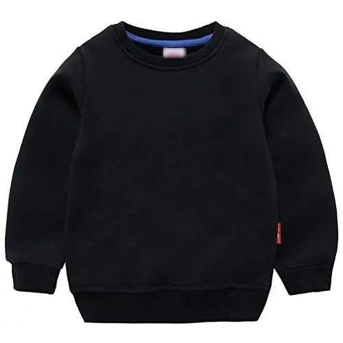 AIWUHE Toddler Boys Girls Solid Pullovers Sweatshirt Long Sleeve T-Shirt Kids Cotton Crewneck Thin Tops 1-8 Years Blouse - 1