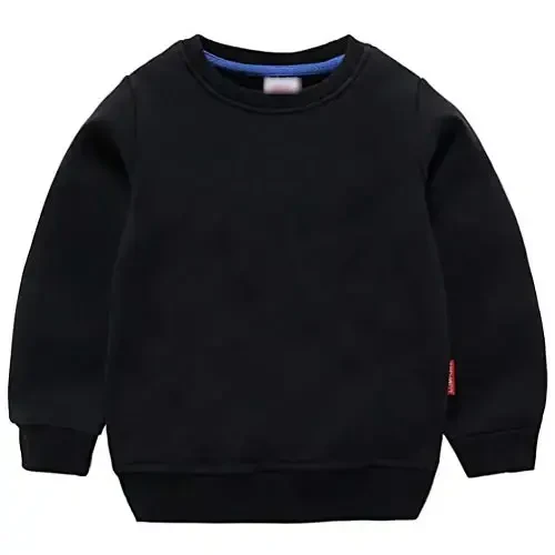 AIWUHE Toddler Boys Girls Solid Pullovers Sweatshirt Long Sleeve T-Shirt Kids Cotton Crewneck Thin Tops 1-8 Years Blouse - Modazone