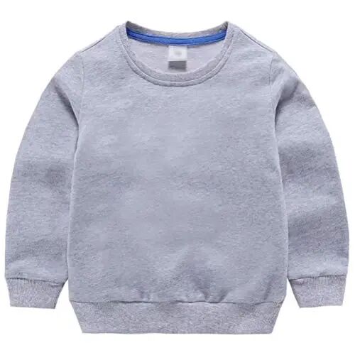 AIWUHE Toddler o'g'il bolalar qizlar Solid Pullover Sviter uzun qisma futbolka bolalar paxta Crewneck ingichka toplari 1-8 yil bluzka - AIWUHE