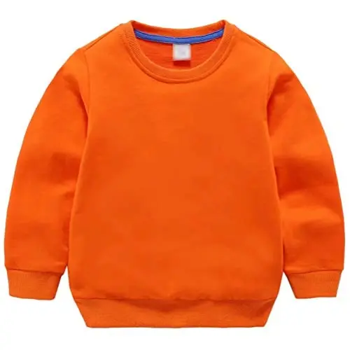 AIWUHE Toddler Boys Girls Solid Pullovers Sweatshirt Long Sleeve T-Shirt Kids Cotton Crewneck Thin Tops 1-8 Years Blouse - MODAZONE