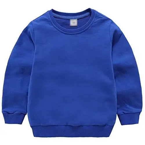 AIWUHE Toddler Boys Girls Solid Pullovers Sweatshirt Long Sleeve T-Shirt Kids Cotton Crewneck Thin Tops 1-8 Years Blouse - AIWUHE