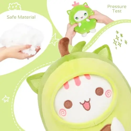 AIXINI Cute Avocado Cat Plush Pillow 8
