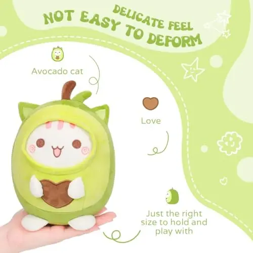 AIXINI Cute Avocado Cat Plush Pillow 8