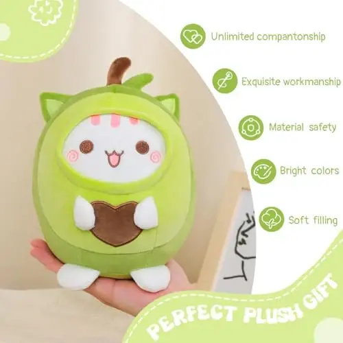 AIXINI Cute Avocado Cat Plush Pillow 8
