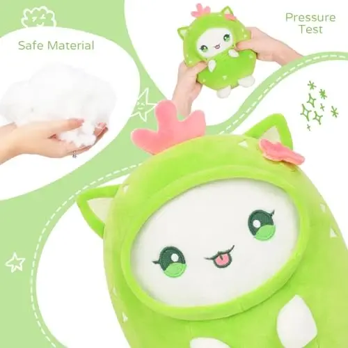 AIXINI Cute Cactus Cat Plush Pillow 8