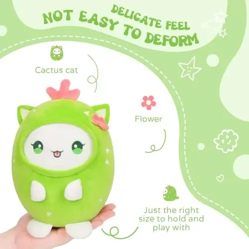 AIXINI Cute Cactus Cat Plush Pillow 8