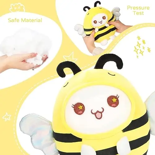 AIXINI Cute Cat Bee Plush Pillow 8