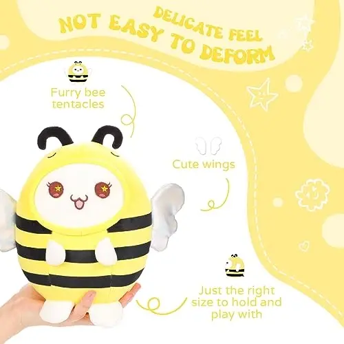 AIXINI Cute Cat Bee Plush Pillow 8