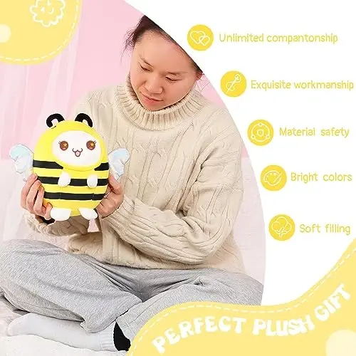 AIXINI Cute Cat Bee Plush Pillow 8