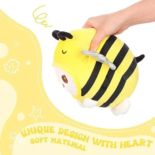 AIXINI Cute Cat Bee Plush Pillow 8