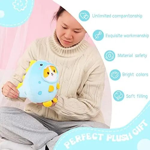 AIXINI Cute Corgi Dinosaur Plush Pillow 8