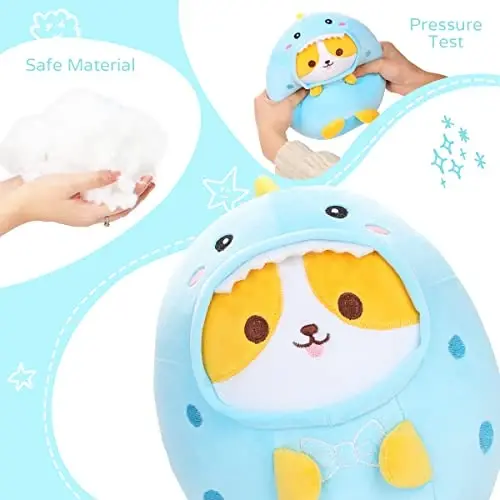 AIXINI Cute Corgi Dinosaur Plush Pillow 8