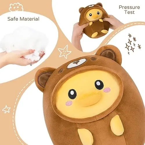 AIXINI Cute Duck Bear Plush Pillow 8