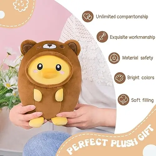 AIXINI Cute Duck Bear Plush Pillow 8