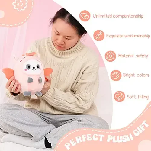 AIXINI Cute Panda Unicorn Plush Pillow 8