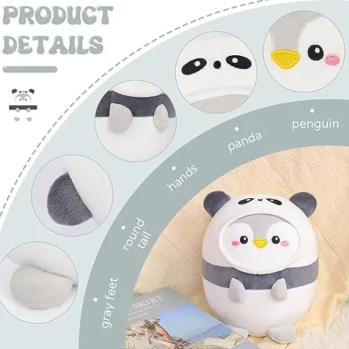 AIXINI Cute Penguin Panda Plush Pillow 8