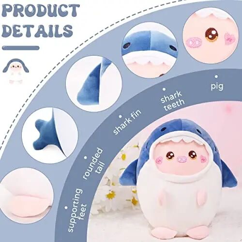 AIXINI Cute Pig Plush Pillow 8