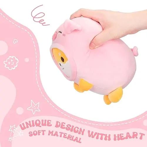 AIXINI Cute Shiba Inu Pig Plush Pillow 8