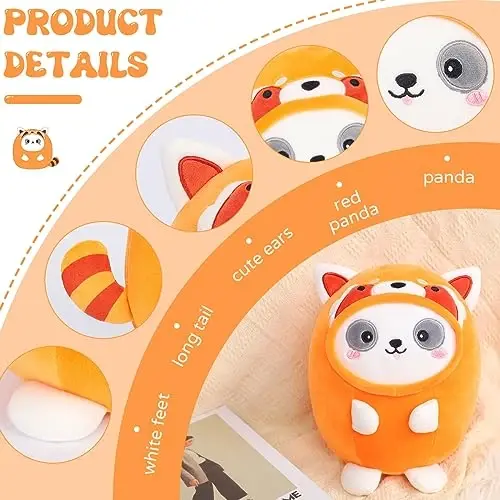 AIXINI Cute Red Panda Plush Pillow 8