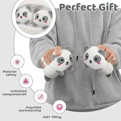 AIXINI Cute Panda Mommy Stuffed Animal with 4 Little Baby Pandas Plush, Super Soft Cartoon Hugging Pillow Toy - 5