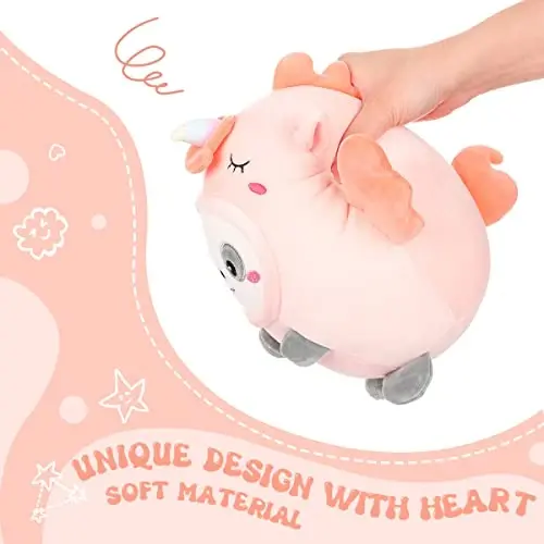 AIXINI Cute Panda Unicorn Plush Pillow 8