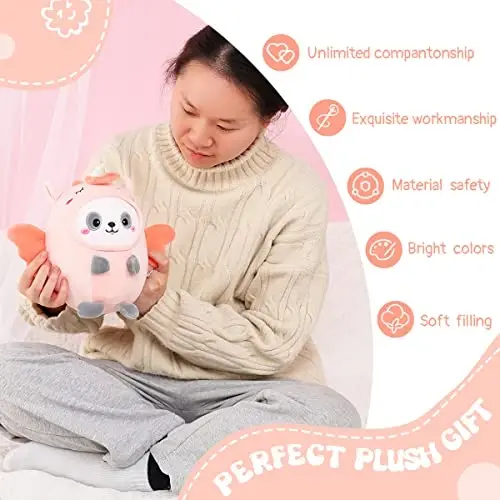 AIXINI Cute Panda Unicorn Plush Pillow 8