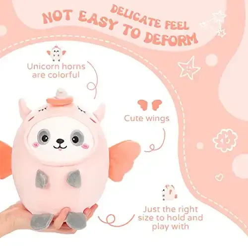 AIXINI Sevimli Panda Unicorn Yumuşak Yastık 8