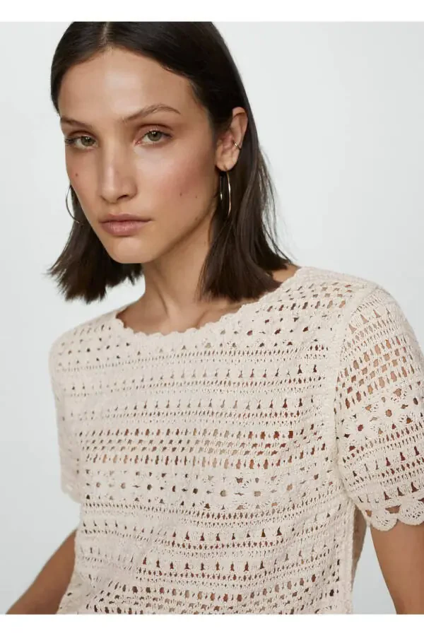 Ajur detaylı triko kazak - 6