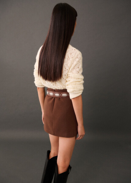 Ajur knitted sweater in ecru. - 3