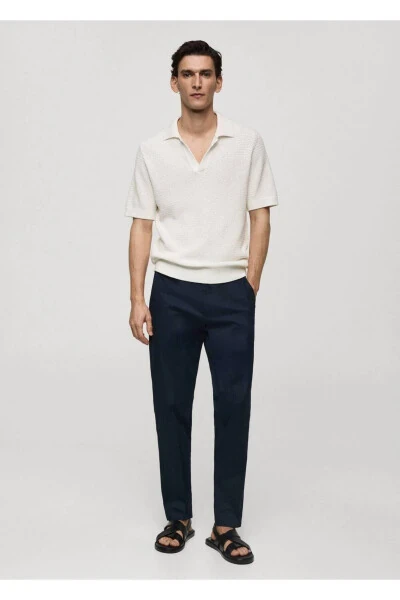 Ajur pamuklu triko polo gömlek - MANGO MAN (1)