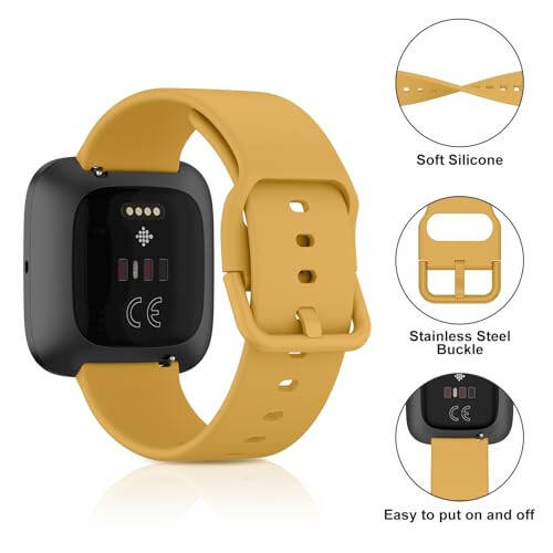 AK Sport Bands Compatible with Fitbit Versa 2 / Versa/Versa Lite/Versa SE, Classic Soft Replacement Wristbands for Smart Watch Women Men - 4