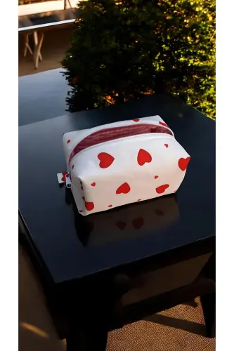 Akan Kalpler Makyaj Çantası - Büyük Boy-Akan Kalpler 