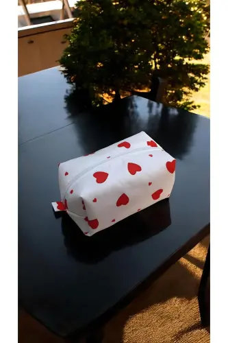 Akan Kalpler Makyaj Çantası - Büyük Boy-Akan Kalpler - 3