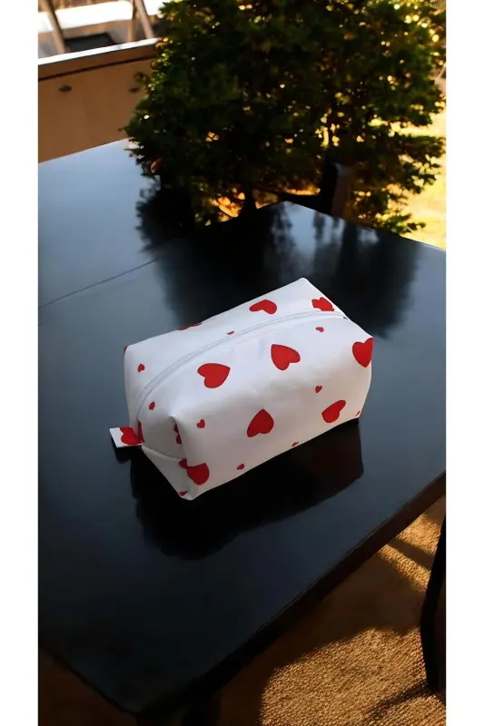 Akan Kalpler Makyaj Çantası - Büyük Boy-Akan Kalpler - 3