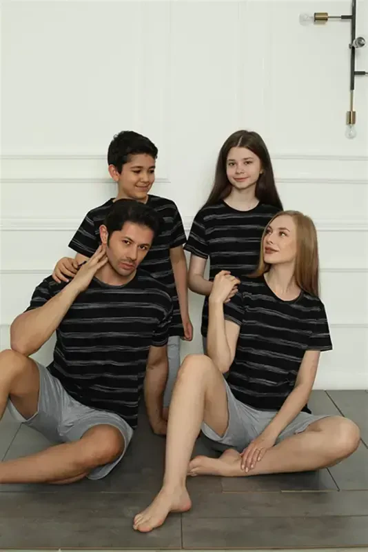 Akbeniz Aile Penye Şortlu Pijama Takım (anne - kız ) 50115 Ayrı Ayrı Satılır . Fiyatları Farklıdır - 3
