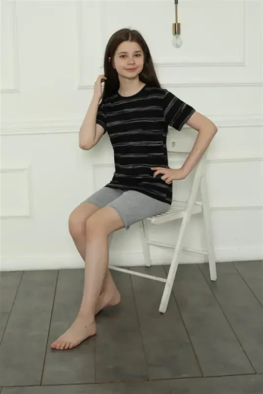 Akbeniz Aile Penye Şortlu Pijama Takım (anne - kız ) 50115 Ayrı Ayrı Satılır . Fiyatları Farklıdır - 7