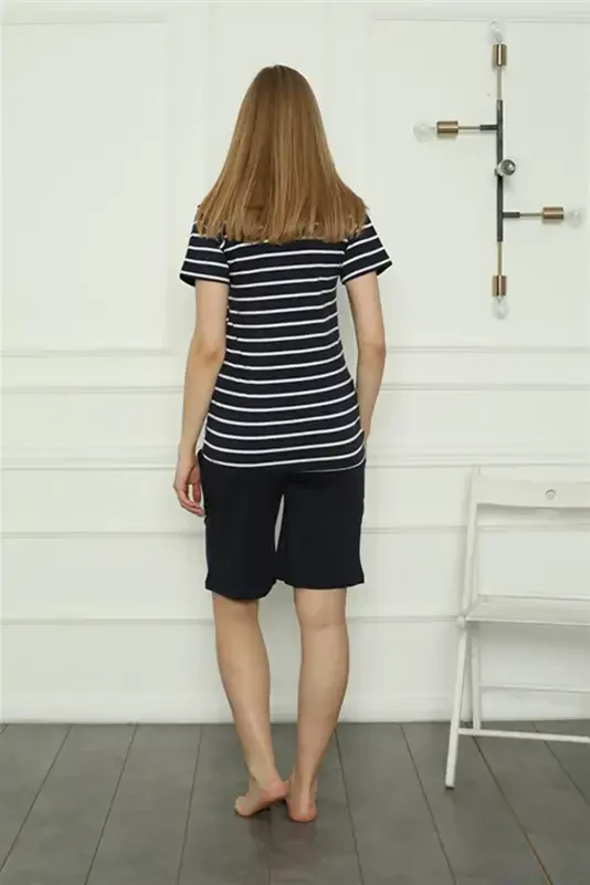 Akbeniz Aile Penye Şortlu Pijama Takım (anne - kız ) 50117 Ayrı Ayrı Satılır . Fiyatları Farklıdır - 5