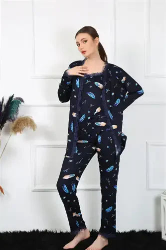 Akbeniz Ayollar 3lik Xalat To'plami 16105 - AKBENIZ (1)